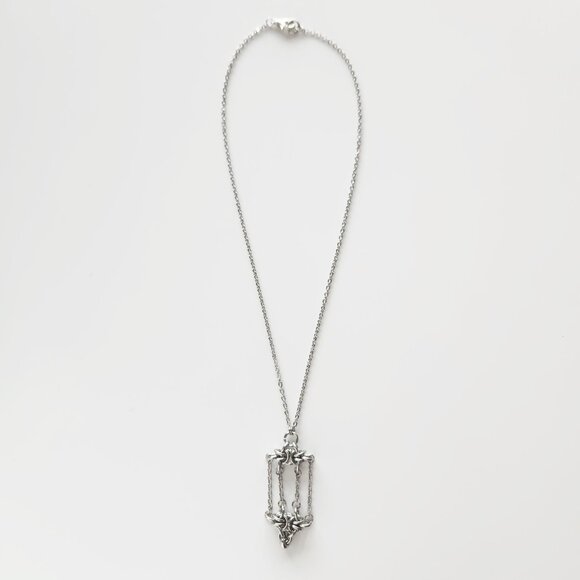 Gothic cage necklace with a small silver chain ✦ handmade chainmaille jewelry ✦ - Picture 5 of 8